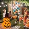 Light Up 50 LED Pumpkin with Hat 8 Lighted Mode, Pop Up Jack-o-Lantern with Metal Stand for Indoor Outdoor Yard Holiday Decor (Purple Hat)